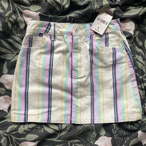 NWT Pastel striped denim skirt